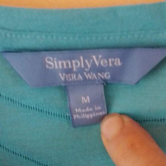 NWT Simply Vera Vera Wang turquoise tank top, sz M - Picture 2 of 7